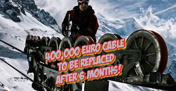 New Cable To Be Installed On The Aiguille du Midii Chamonix